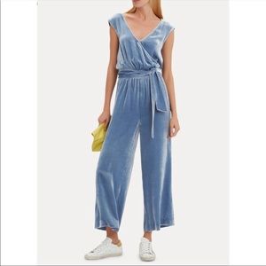 Intermix velvet blue jumpsuit with tags on